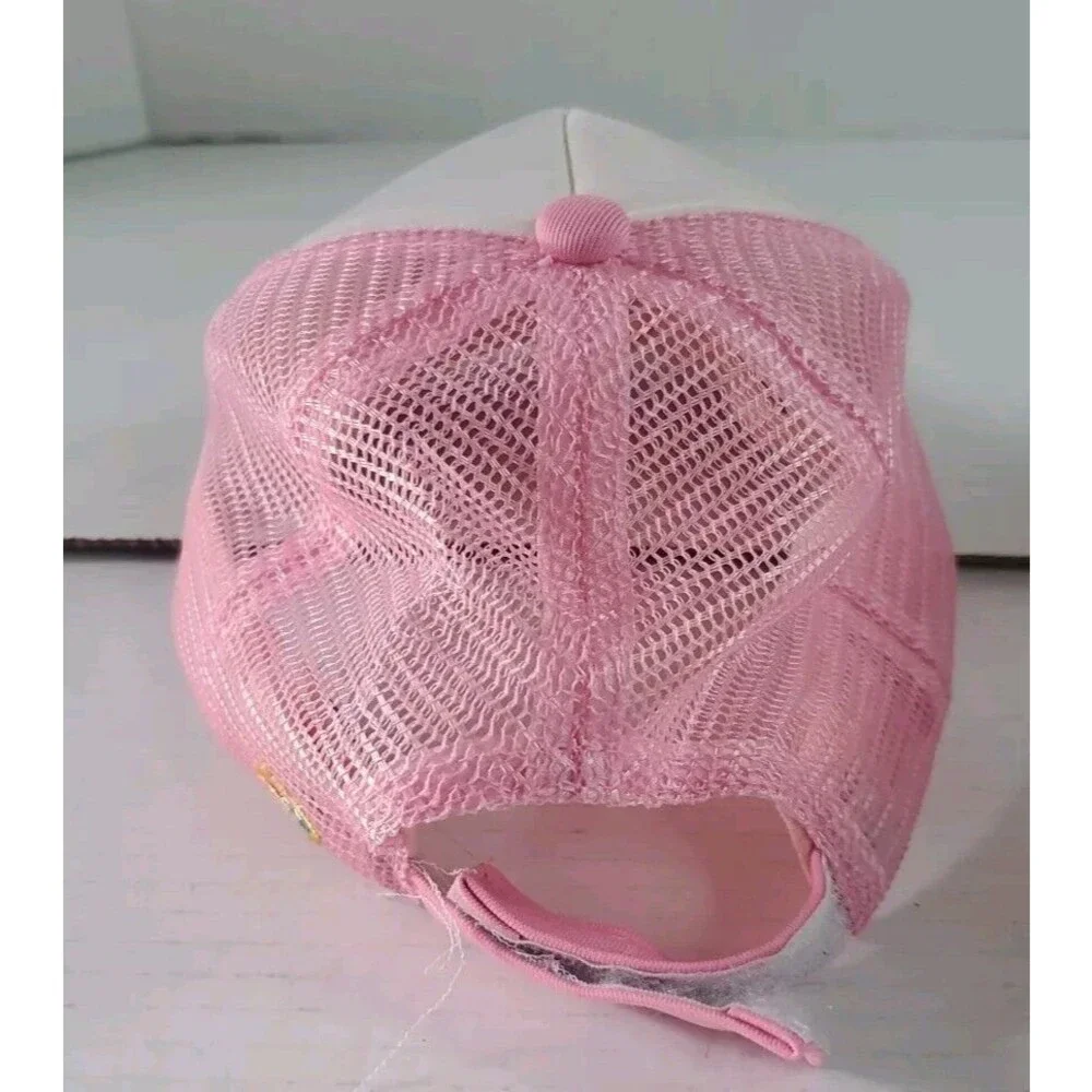 JP Doodles California Bear KIds Trucker Hat. Pink and White. Mesh Back.‎ 52cm